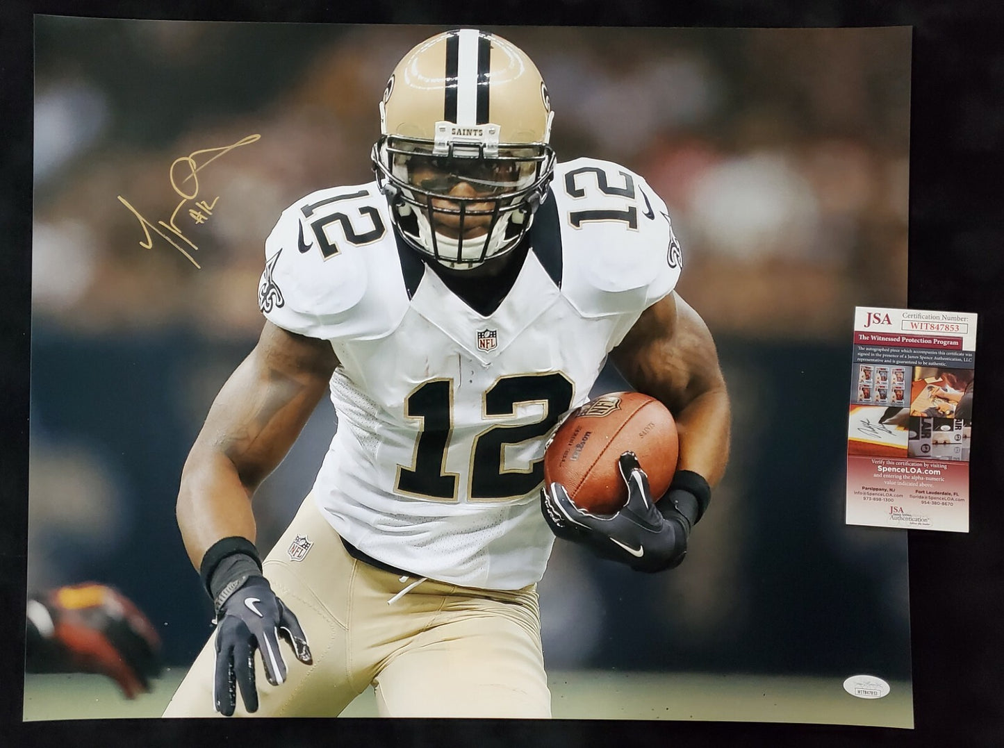 New Orleans Saints Marques Colston Autographed 16X20 Photo Jsa Coa