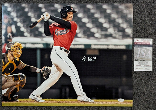 MVP Authentics Cleveland Guardians Steven Kwan Autographed Signed 16X20 Photo Jsa Coa 162 sports jersey framing , jersey framing