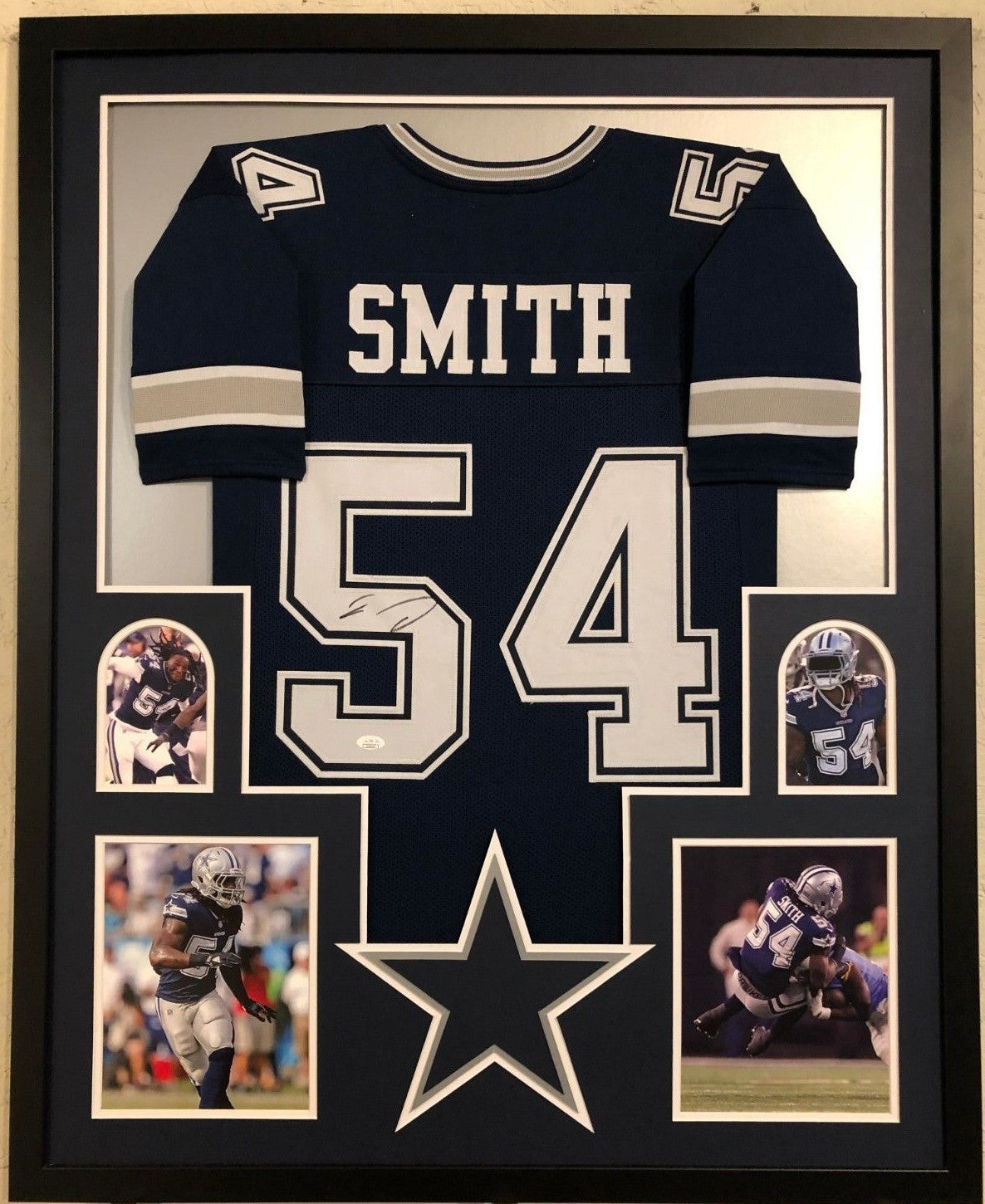 Framed Dallas Cowboys Jaylon Smith Autographed Signed Jersey Jsa Coa