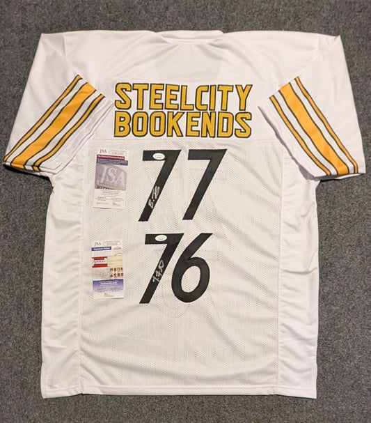 Pittsburgh Steelers Broderick Jones & Troy Fautanu 2X Autographed Jersey Jsa Coa