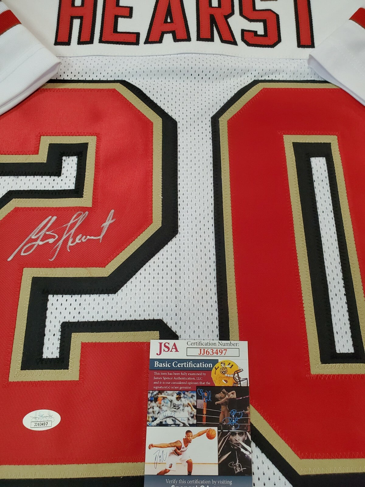 S.F. 49Ers Garrison Hearst Autographed Signed Jersey Jsa Coa