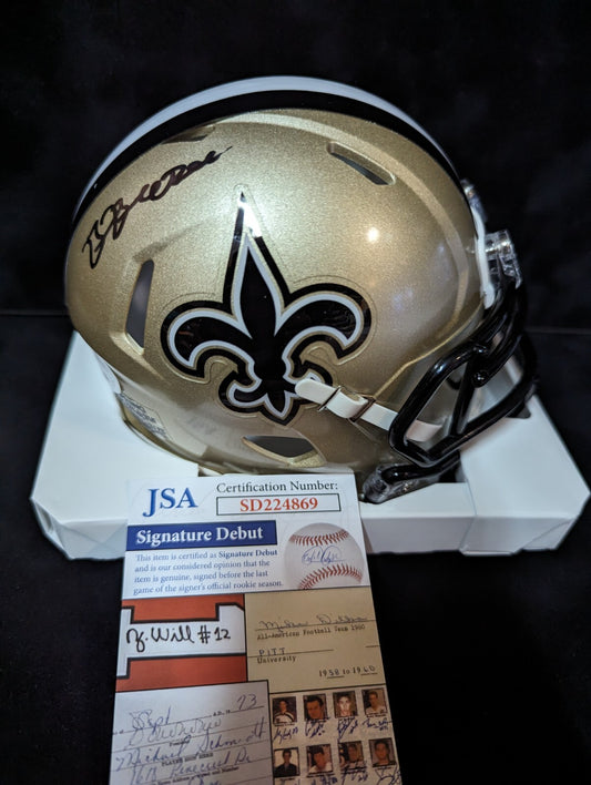 New Orleans Saints Bryan Bresee Signed Speed Mini Helmet Jsa Coa