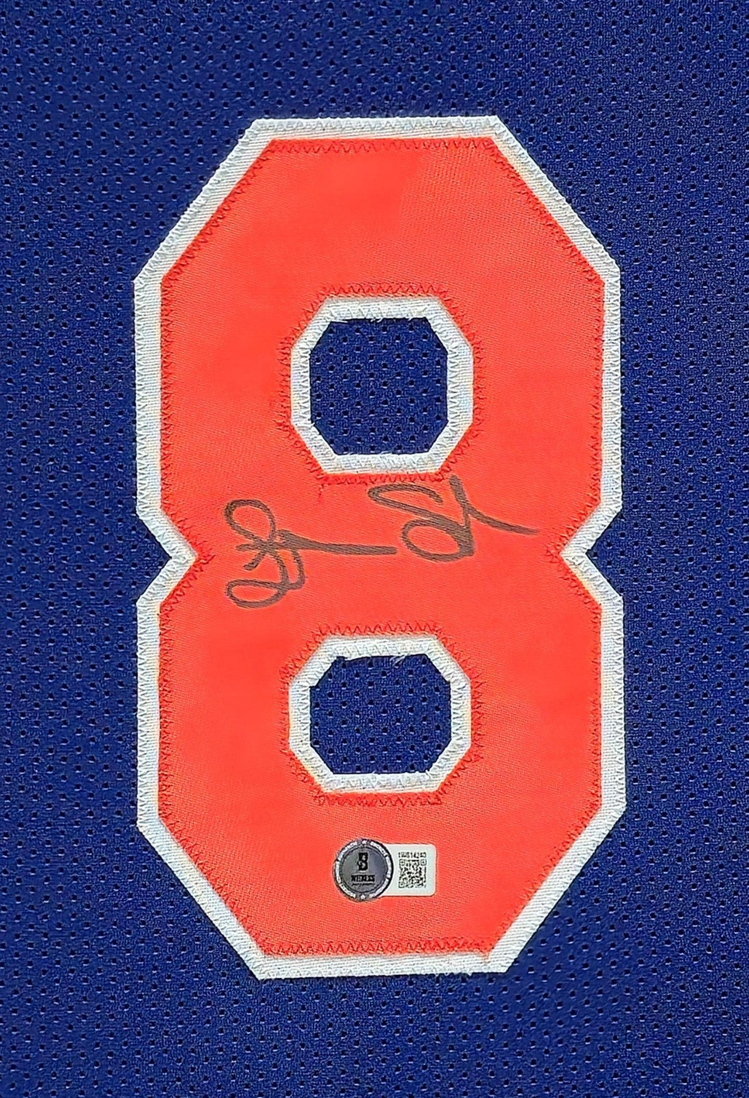 Framed New York Knicks Latrell Sprewell Autographed Signed Jersey Beckett Holo