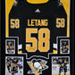 Suede Framed Pittsburgh Penguins Kris Letang Autographed Signed Jersey Jsa Coa