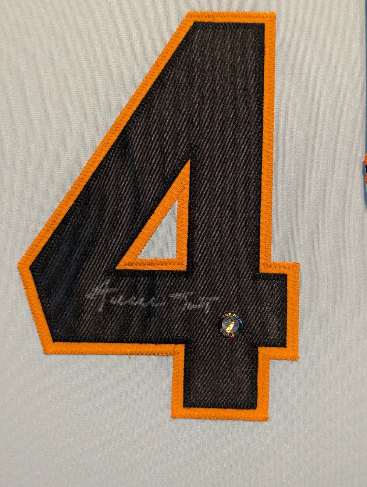 Framed San Francisco Giants Willie Mays Autographed Signed Jersey Say Hey Holo