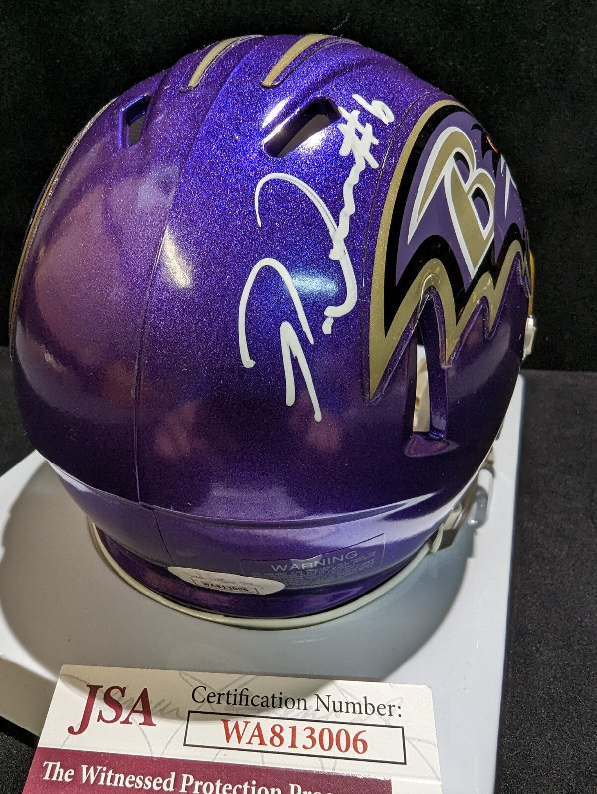 Baltimore Ravens Patrick Queen Autographed Signed Flash Mini Helmet Jsa Coa