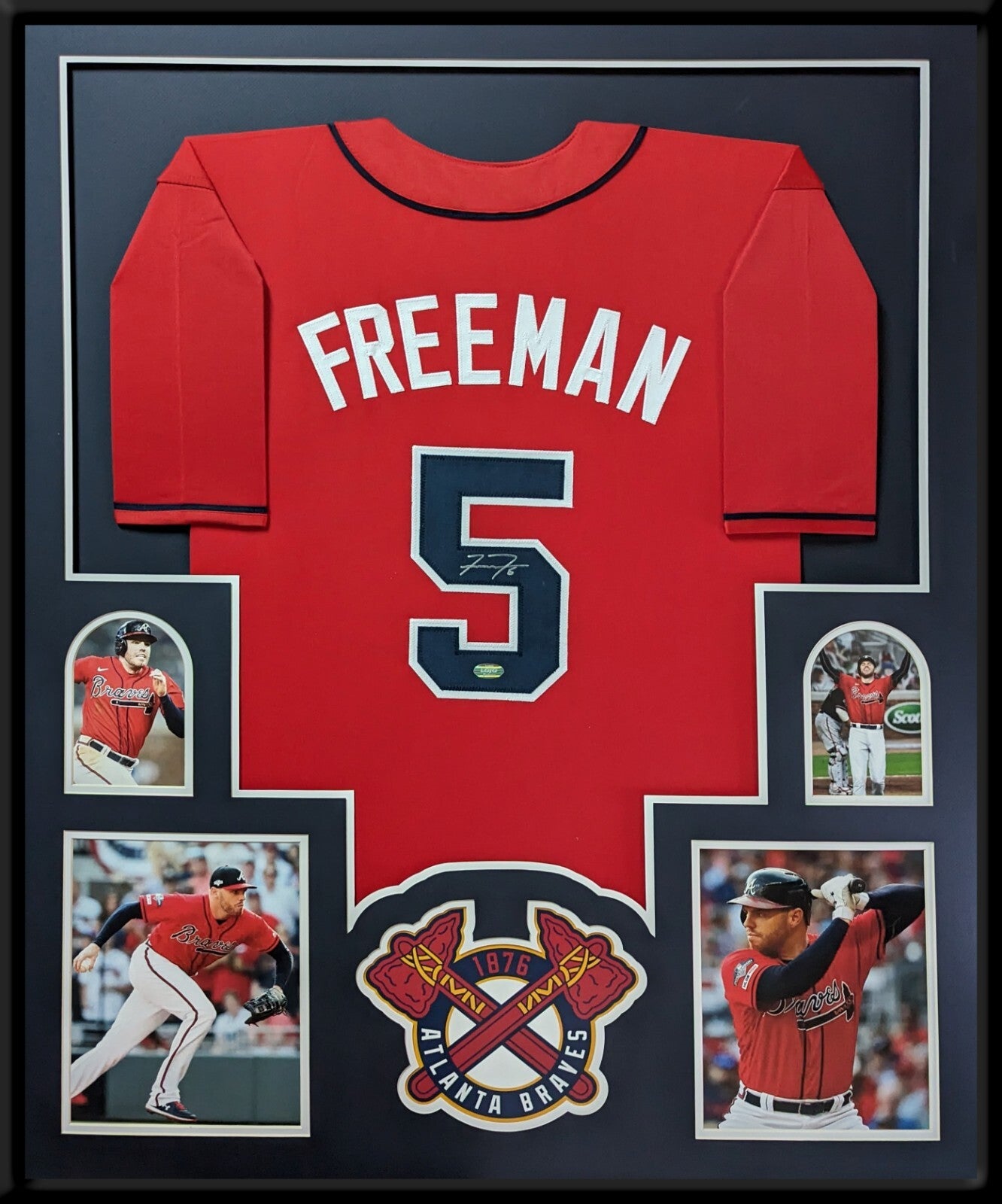 Framed Atlanta Braves Freddie Freeman Autographed Signed Jersey Lojo Sports Holo