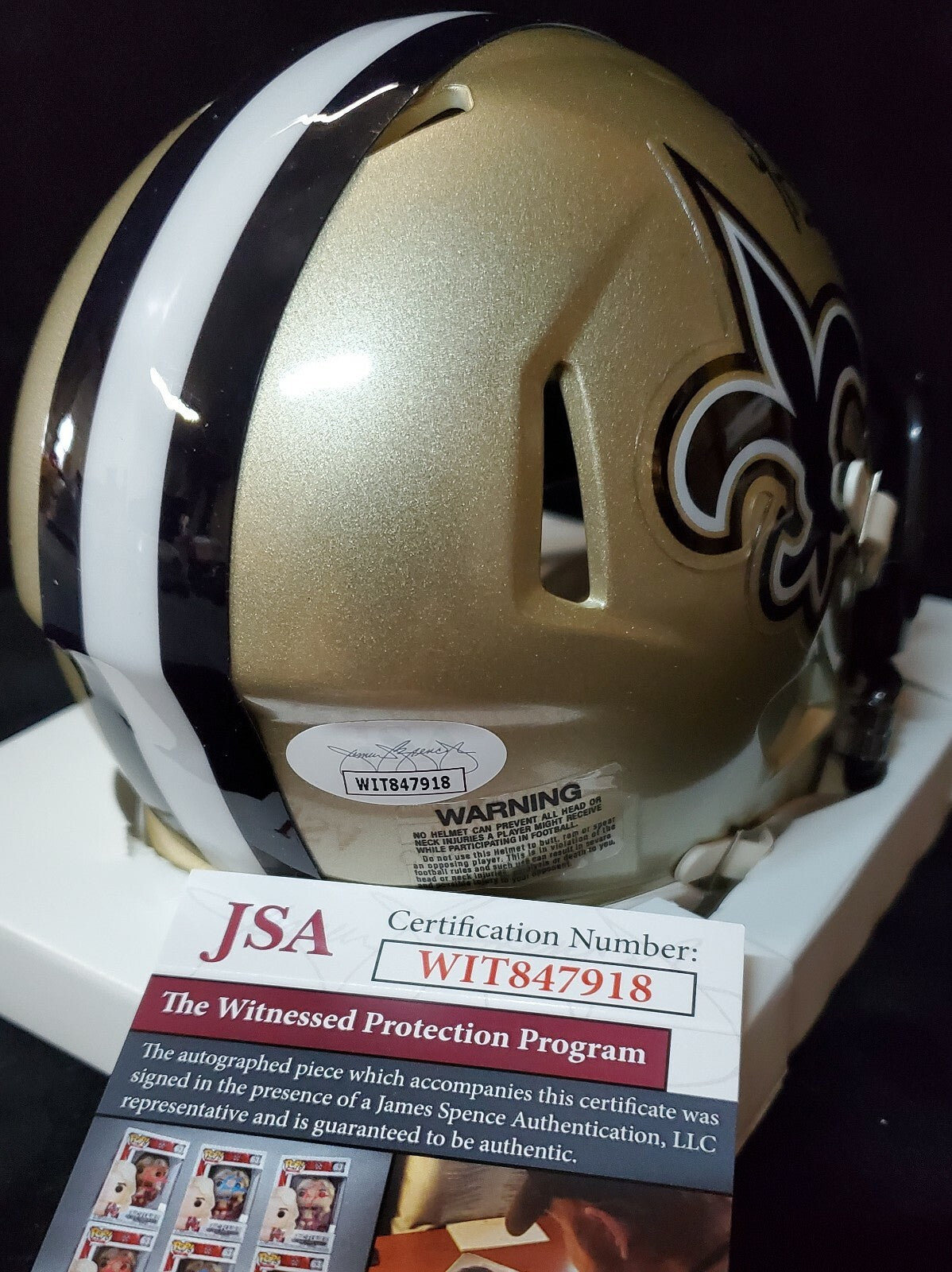 New Orleans Saints Marques Colston Signed Speed Mini Helmet Jsa Coa