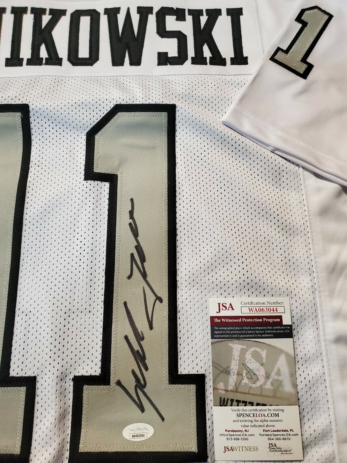 MVP Authentics Oakland Raiders Sebastian Janikowski Autographed Signed Jersey Jsa Coa 90 sports jersey framing , jersey framing