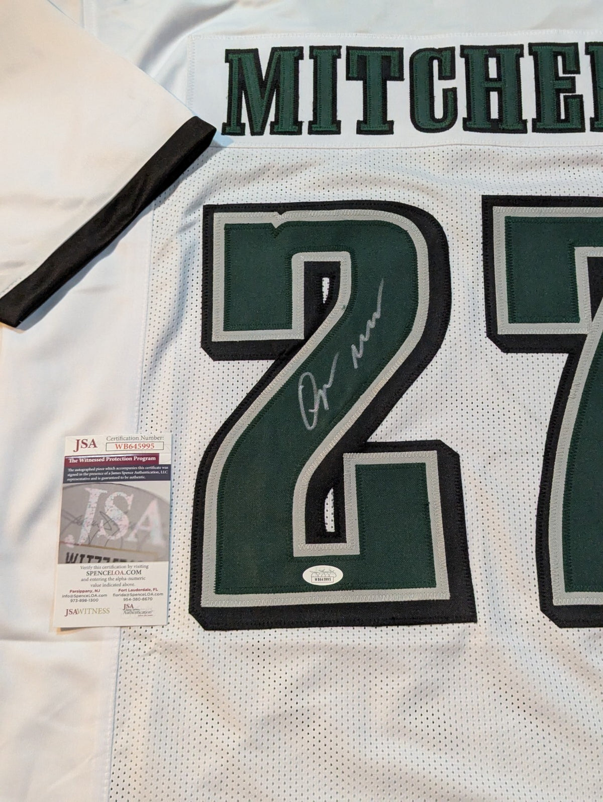 Philadelphia Eagles Quinyon Mitchell Autographed Signed Jersey Jsa Coa