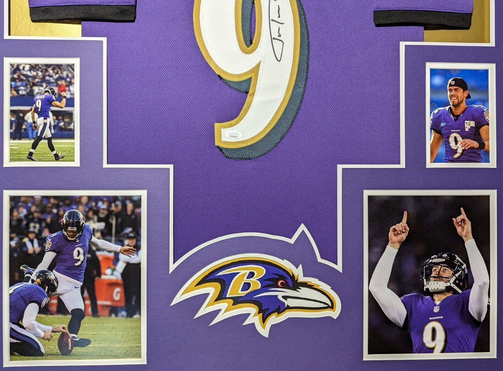 MVP Authentics Framed Baltimore Ravens Justin Tucker Autographed Signed Jersey Jsa Coa 427.50 sports jersey framing , jersey framing