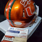 MVP Authentics Miami Hurricanes Brevin Jordan Autographed Signed Flash Mini Helmet Jsa Coa 112.50 sports jersey framing , jersey framing