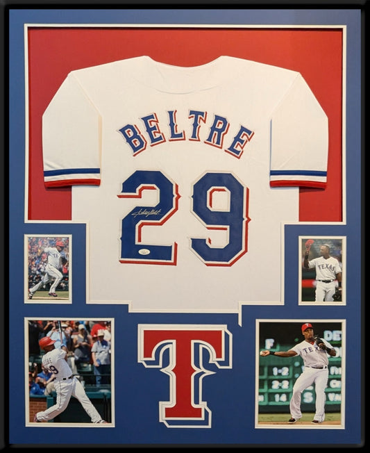 Framed Texas Rangers Adrian Beltre Autographed Signed Jersey Jsa Coa
