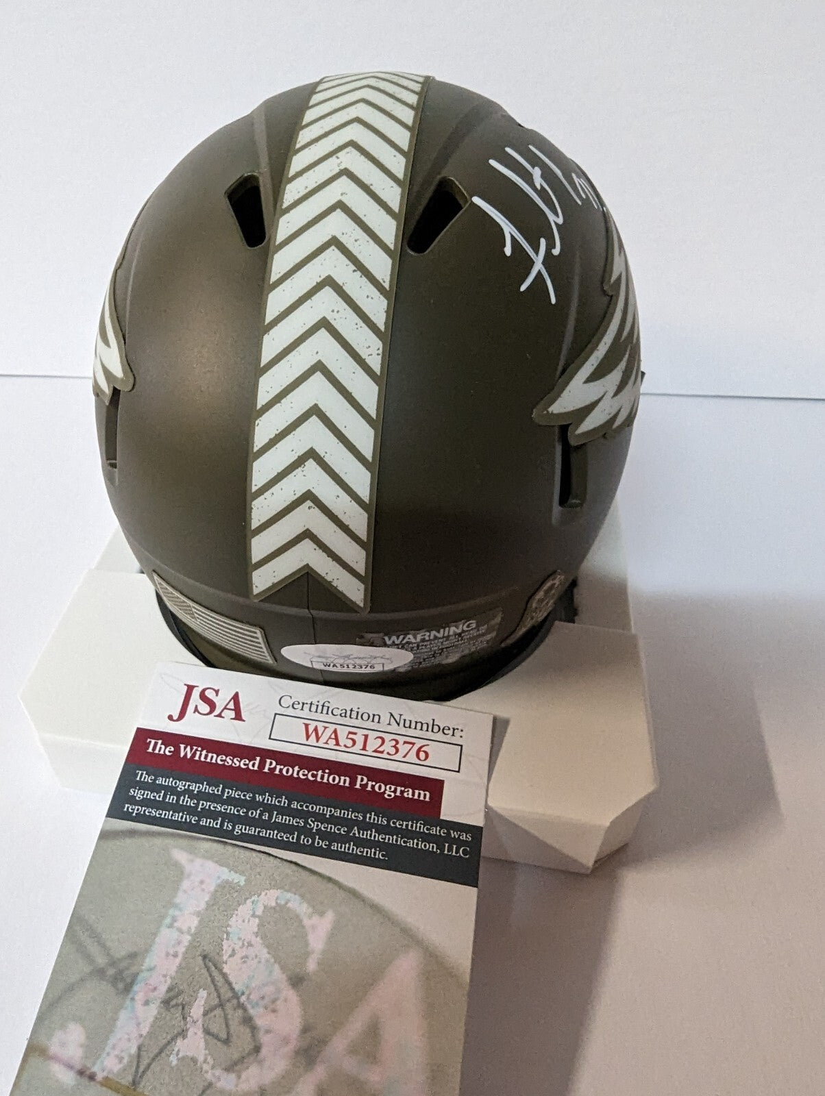 Philadelphia Eagles Fletcher Cox Autographed Signed Salute Mini Helmet Jsa Coa