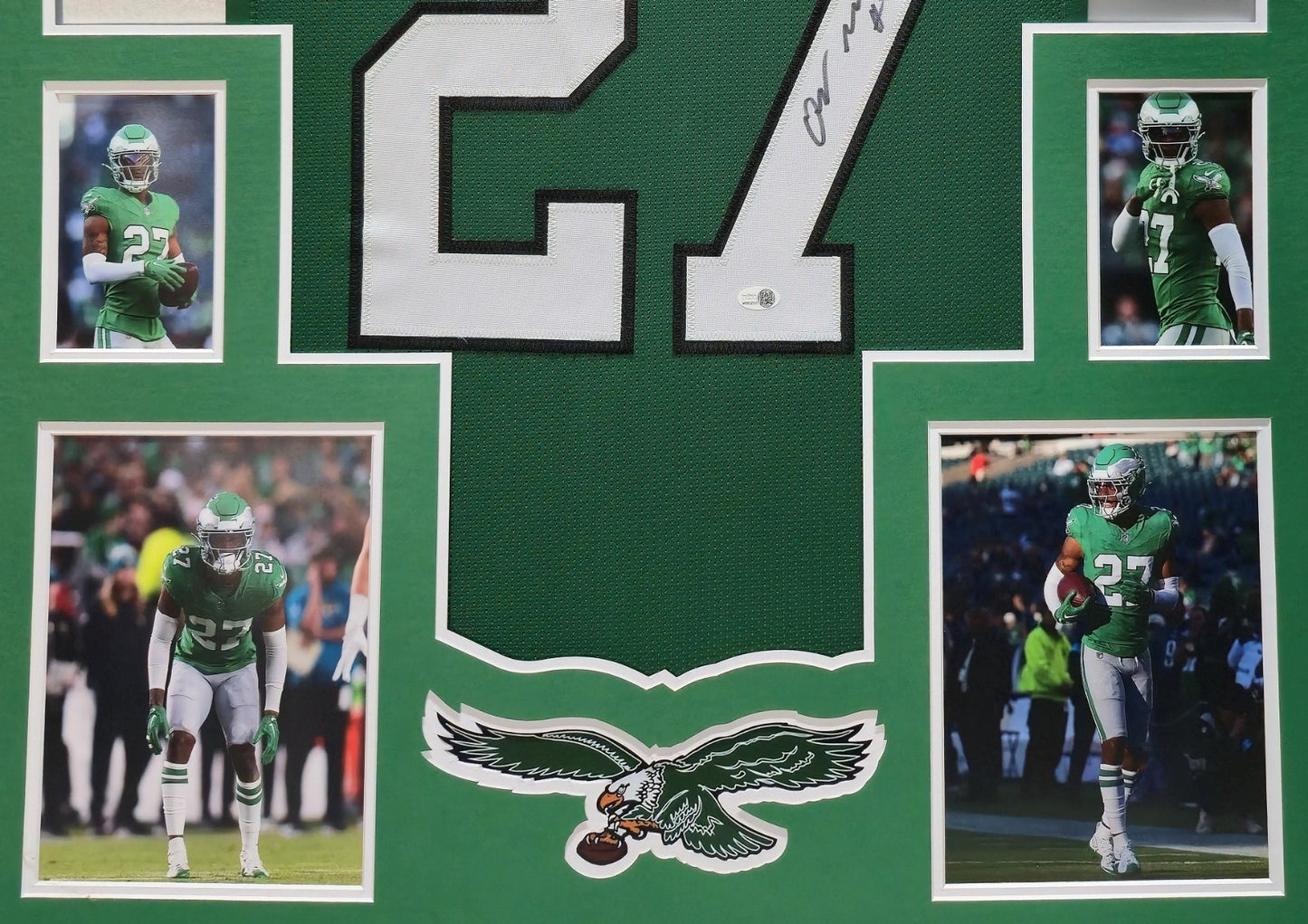 Framed Philadelphia Eagles Quinyon Mitchell Autographed Signed Jersey Jsa Coa