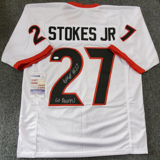 Georgia Bulldogs Eric Stokes Autographed Signed Inscribed Jersey Jsa  Coa
