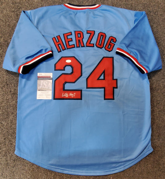 St Louis Cardinals Style Whitey Herzog Autographed Signed Custom Jersey Jsa Coa