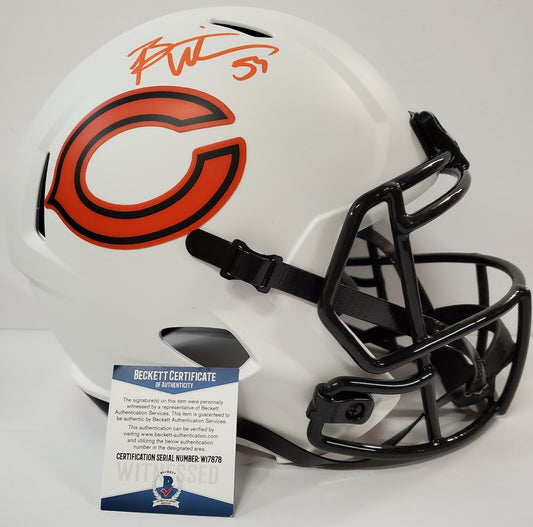 Brian Urlacher Signed Bears Full Size Lunar Replica Helmet Beckett Coa