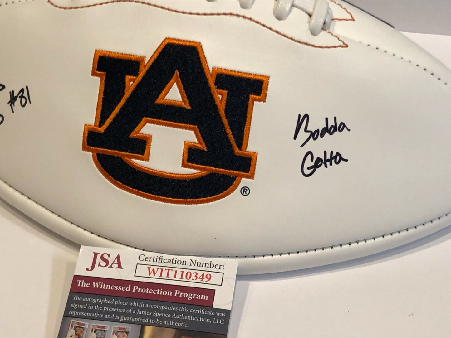 Darius Slayton Autographed Signed Inscribed Auburn Tigers Logo Football Jsa Coa