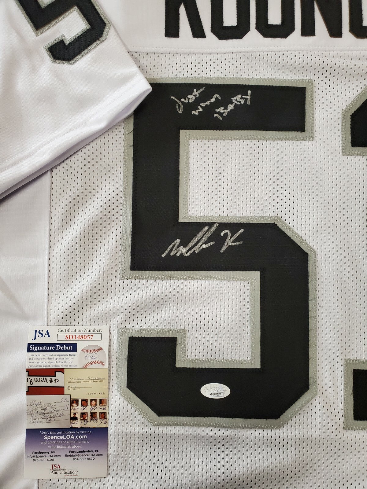 Las Vegas Raiders Malcolm Koonce Autographed Inscribed Jersey Jsa Coa