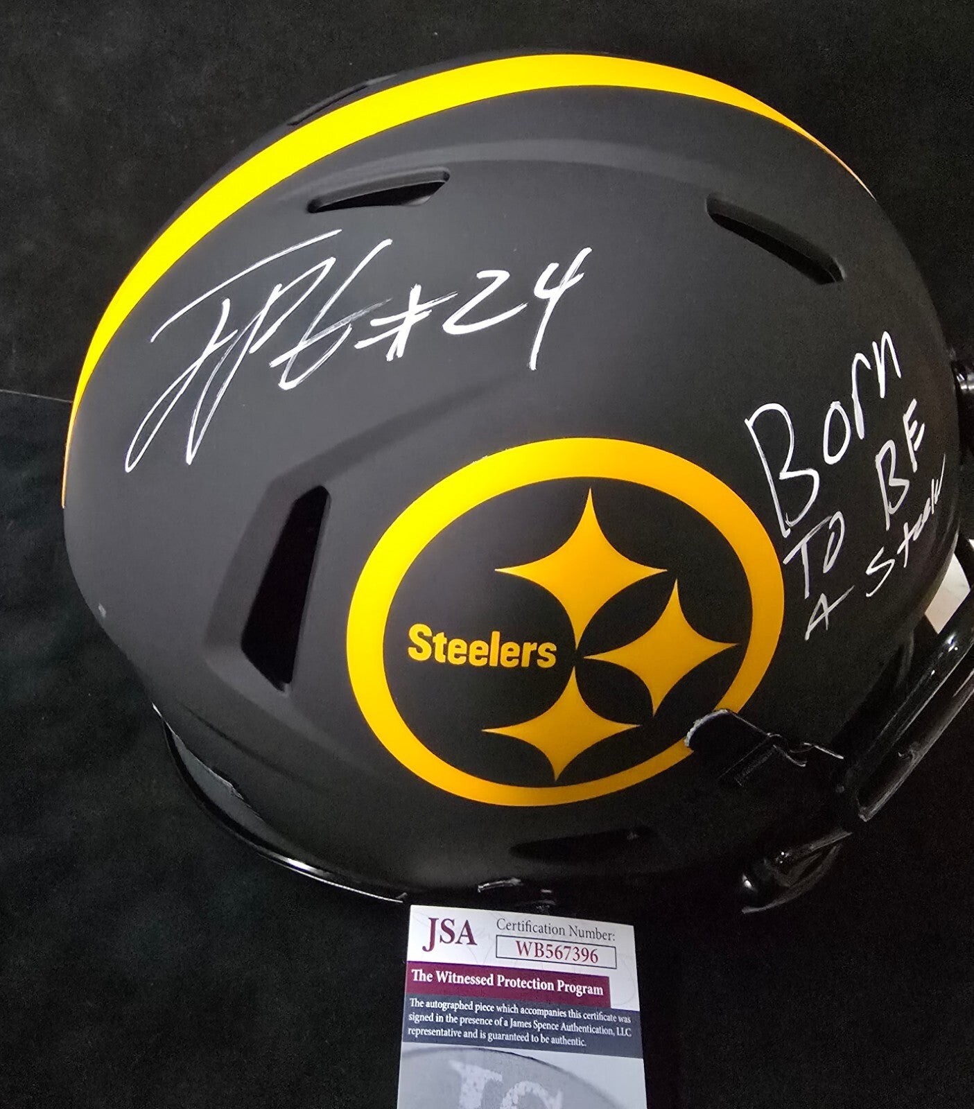 Pittsburgh Steelers Joey Porter Jr Signed Full Size Eclipse Authentic Helmet Jsa