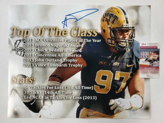 Aaron Donald Autographed Signed Pittsburgh Panthers 16X20 Custom Photo Jsa  Coa