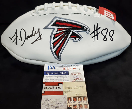 Atlanta Falcons Frank Darby Autographed Signed Falcons Logo Football Jsa Coa
