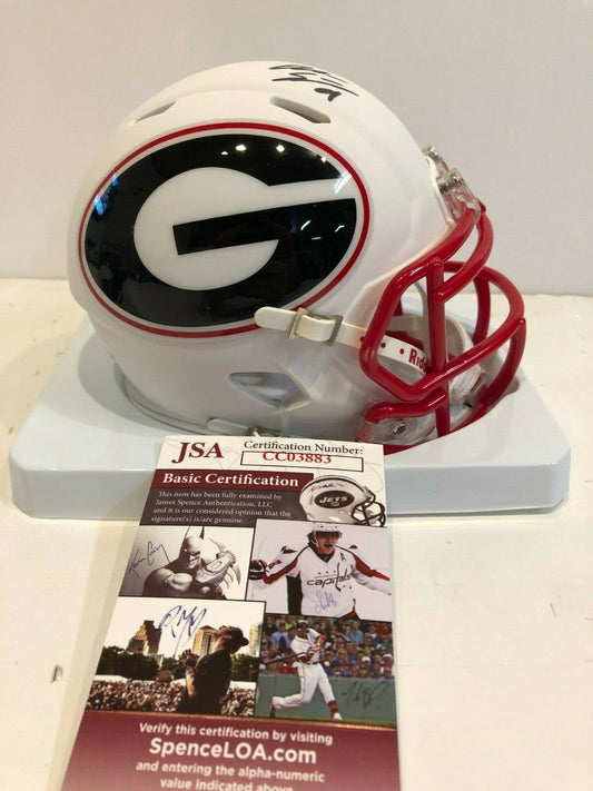 Alec Ogletree Autographed Signed Georgia Bulldogs Amp Mini Helmet Jsa Coa