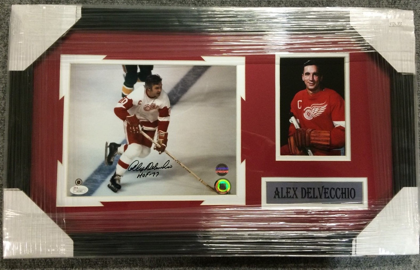 Framed Signed Alex Delvecchio Detroit Redwings 8X10 Photo Collage Jsa Coa