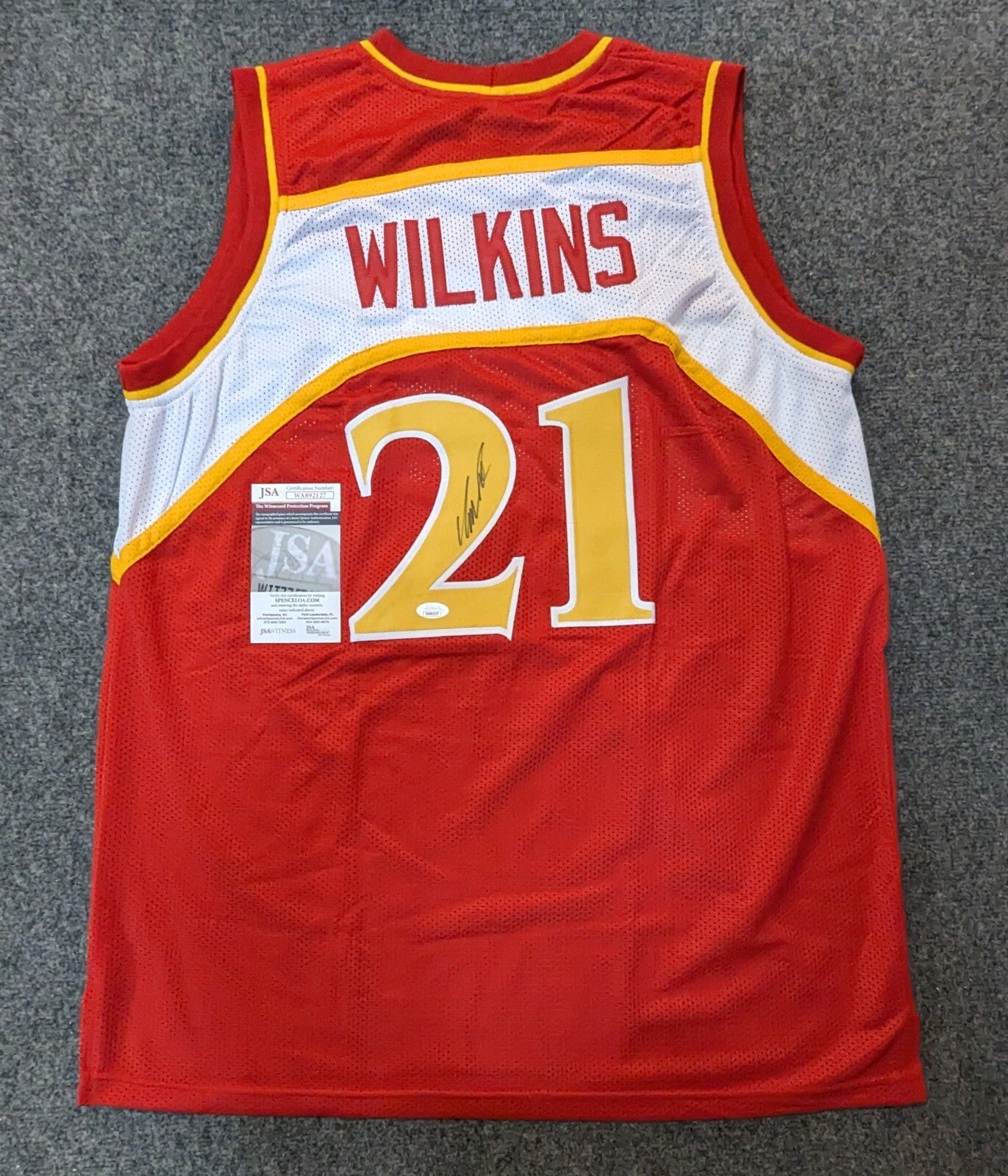 Atlanta Hawks Dominique Wilkins Autographed Signed Jersey Jsa Coa