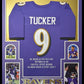 Framed Baltimore Ravens Justin Tucker Autographed Signed Stat Jersey Jsa Coa
