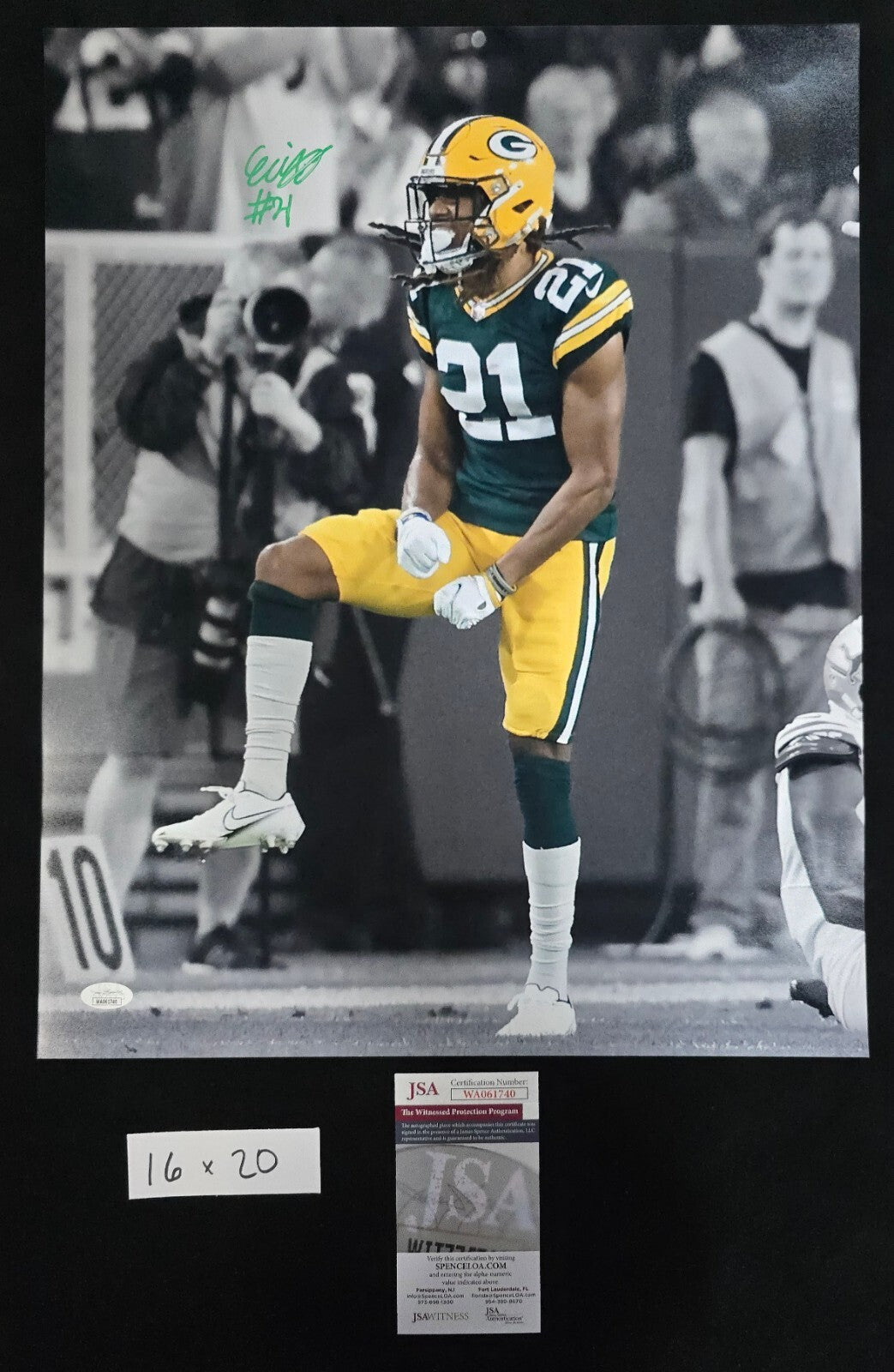 Green Bay Packers Eric Stokes Autographed 16X20 Photo Jsa Coa