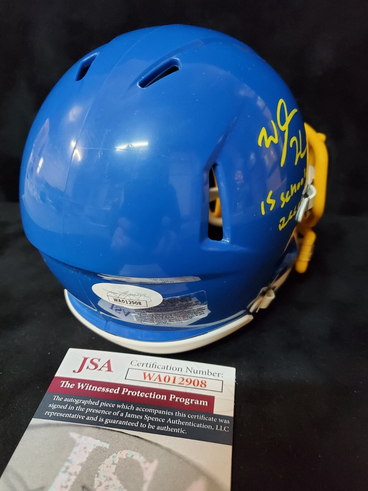 Garner Magnet Trojans Nyheim Hines Signed Inscribed Mini Helmet Jsa Coa