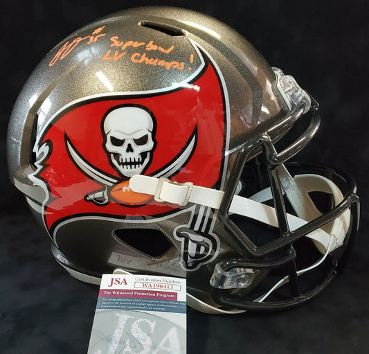Tampa Bay Buccaneers Jamel Dean Signed Full Size Speed Replica Helmet Jsa Coa