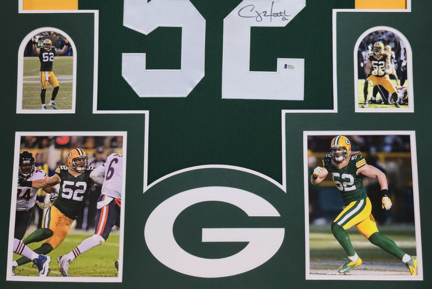 Framed Green Bay Packers Clay Matthews Autographed Signed Jersey Beckett Coa