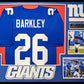 Framed New York Giants Saquon Barkley Autographed Jersey Jsa Coa