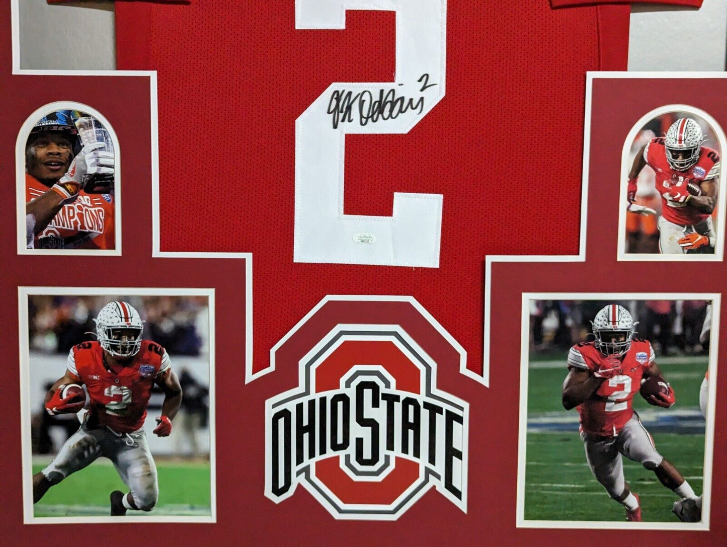 MVP Authentics Framed Ohio State Buckeyes Jk Dobbins Autographed Signed Jersey Jsa Coa 540 sports jersey framing , jersey framing