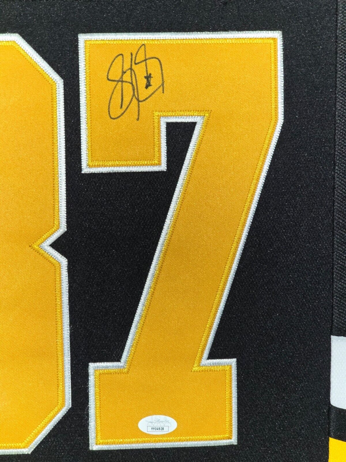 Suede Framed Pittsburgh Penguins Sidney Crosby Autographed Signed Jersey Jsa Coa