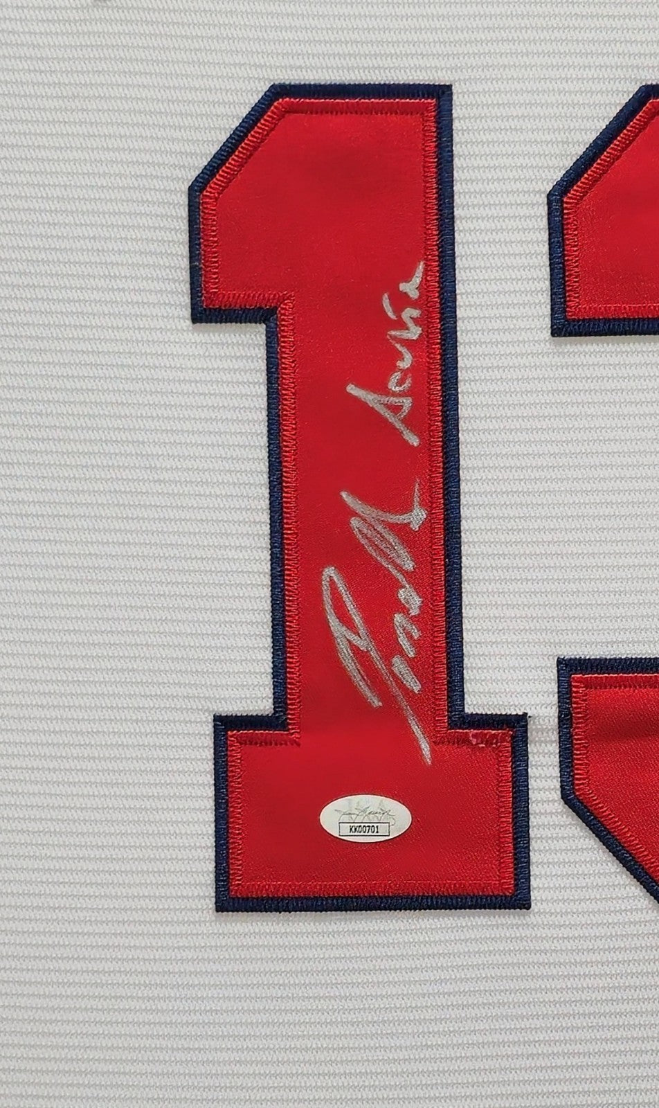 Suede Framed Atlanta Braves Ronald Acuna Jr Autographed Jersey Jsa Coa