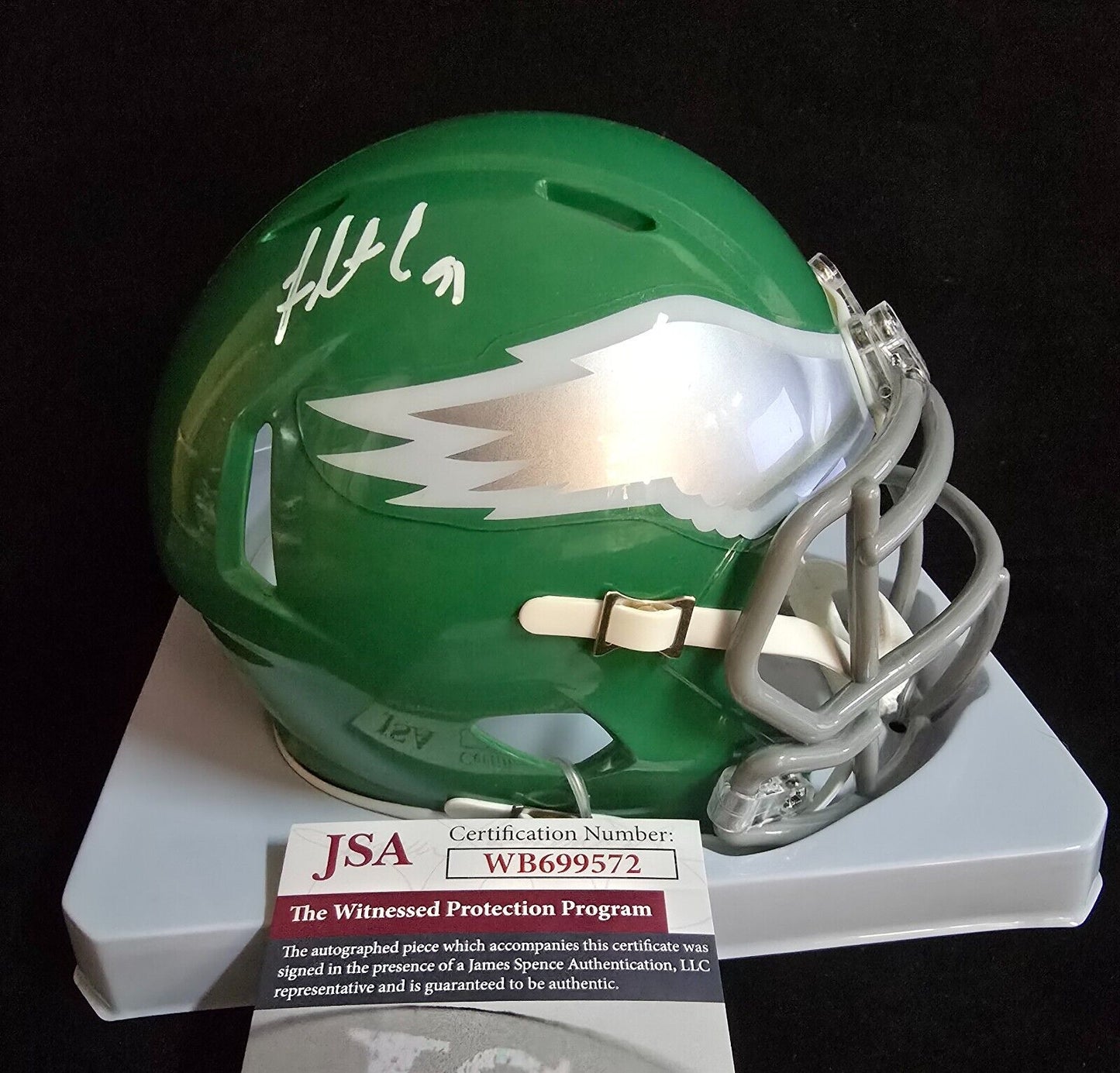 Philadelphia Eagles Fletcher Cox Autographed Signed Kelly Mini Helmet Jsa Coa