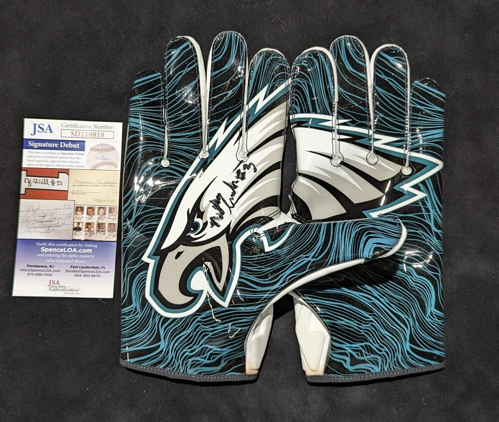 Philadelphia Eagles Nolan Smith Jr Autographed Signed Gloves Jsa Coa