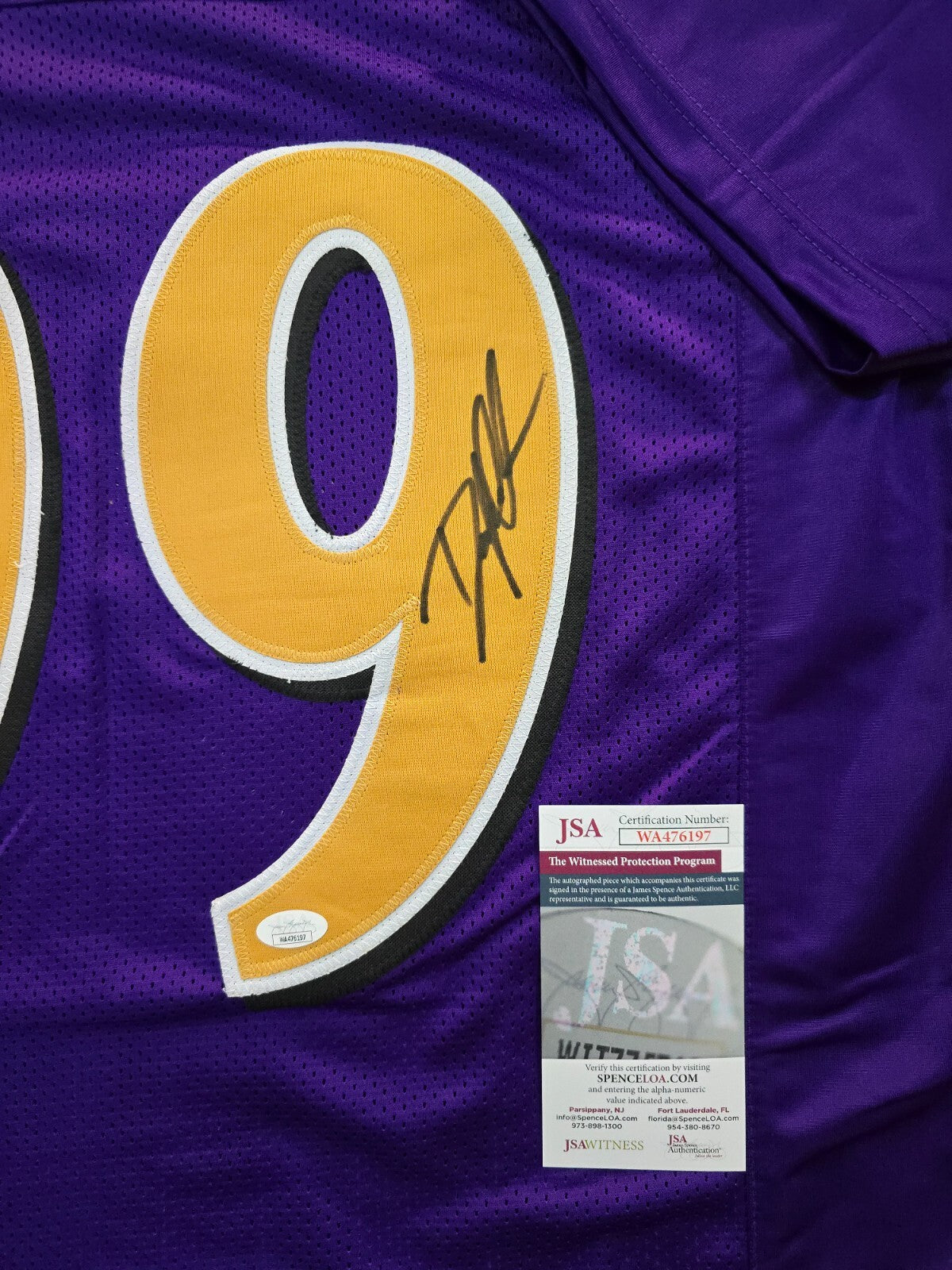 Baltimore Ravens Odafe Jayson Oweh Autographed Signed Jersey Jsa Coa  New Gold