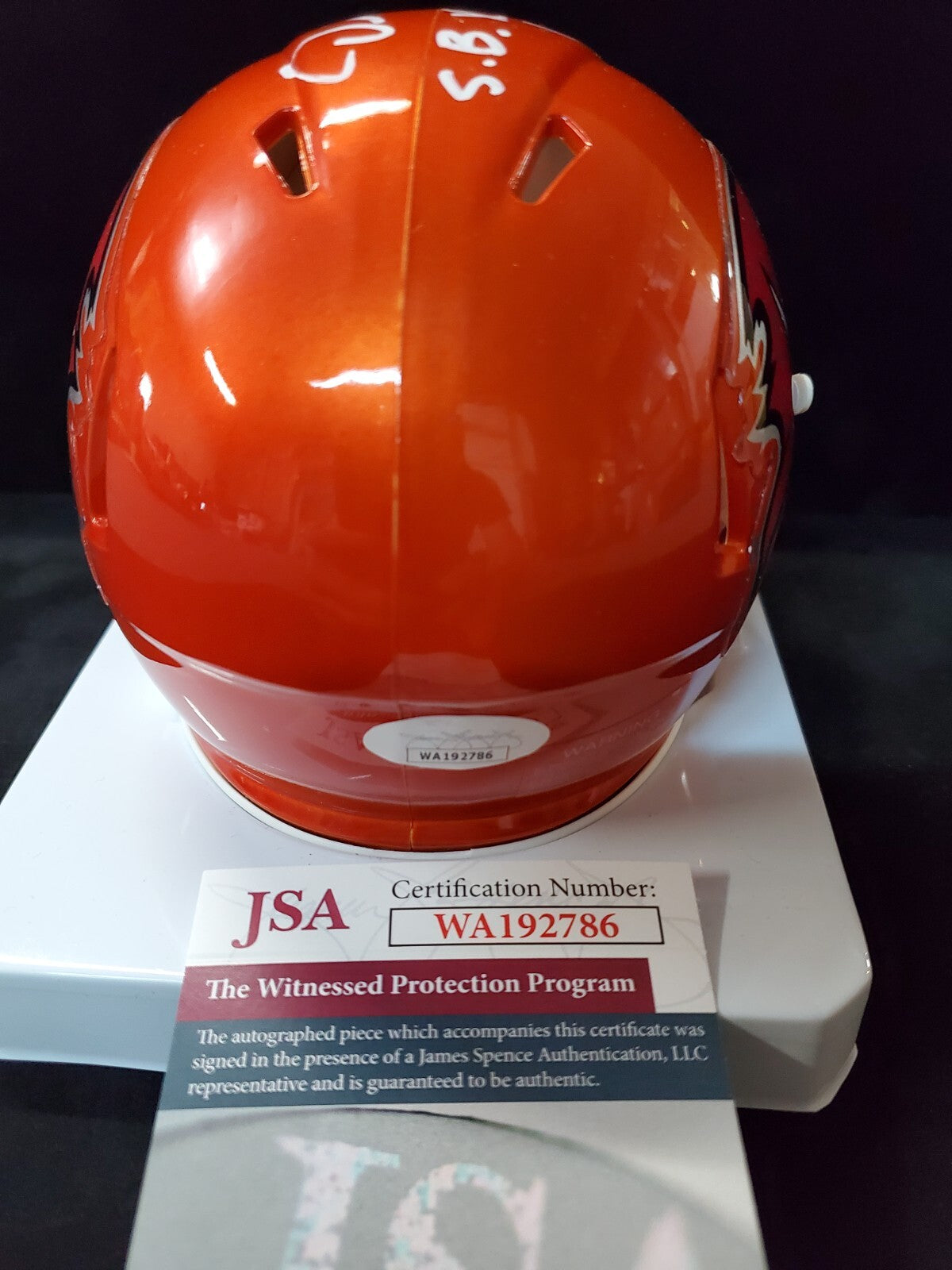 Tampa Bay Bucs Dexter Jackson Autographed Inscribed Flash Mini Helmet Jsa Coa