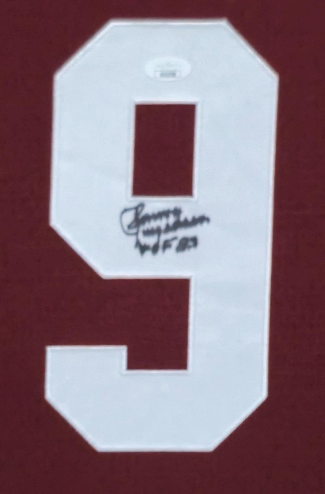 Framed In Suede Washington Football Sonny Jurgensen Autographed Jersey Jsa Coa