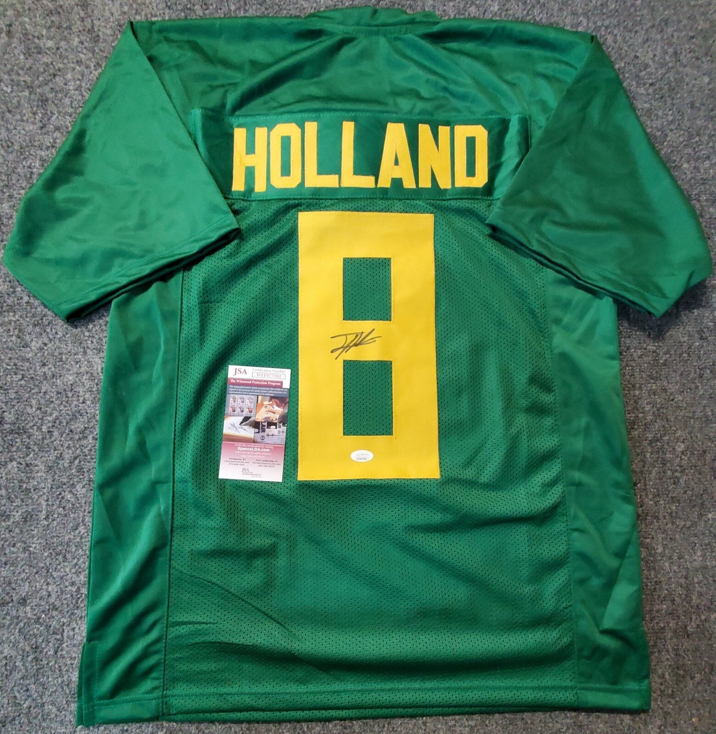 Oregon Ducks Jevon Holland Autographed Signed Jersey Jsa Coa