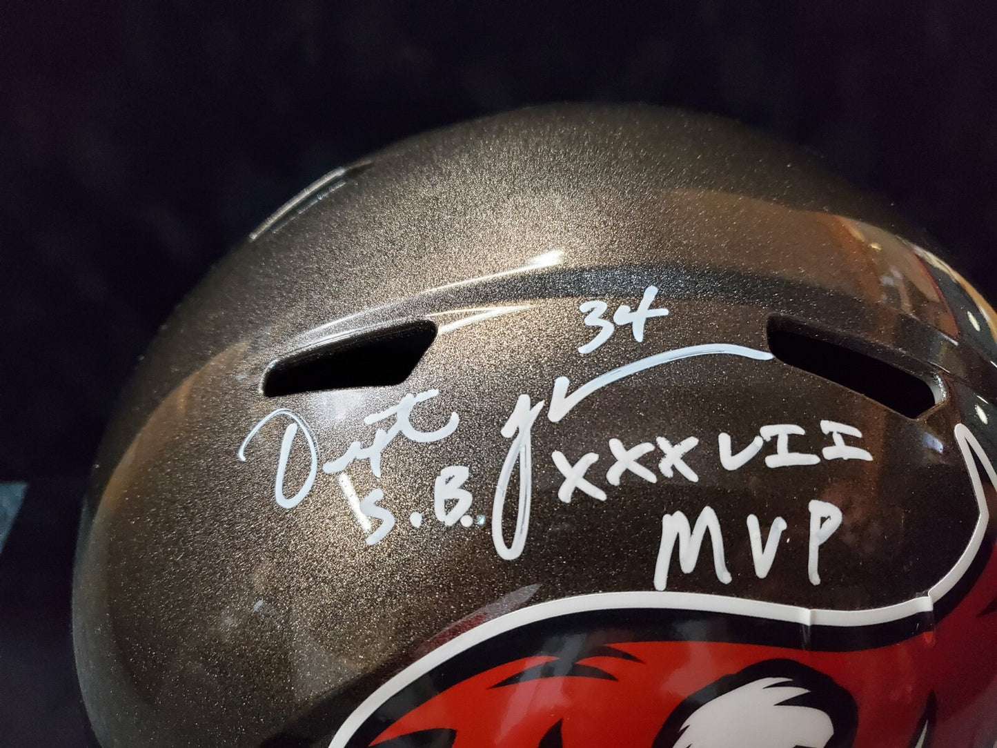 Tb Buccaneers Dexter Jackson Signed Inscribed Full Size Replica Helmet Jsa Coa