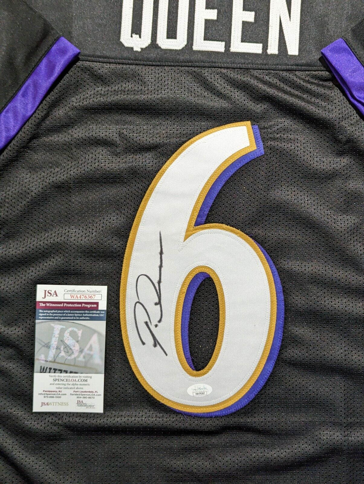 MVP Authentics Baltimore Ravens Patrick Queen Autographed Signed Jersey Jsa Coa 90 sports jersey framing , jersey framing