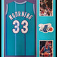 Framed Charlotte Hornets Alonzo Mourning Signed Jersey Jsa Coa