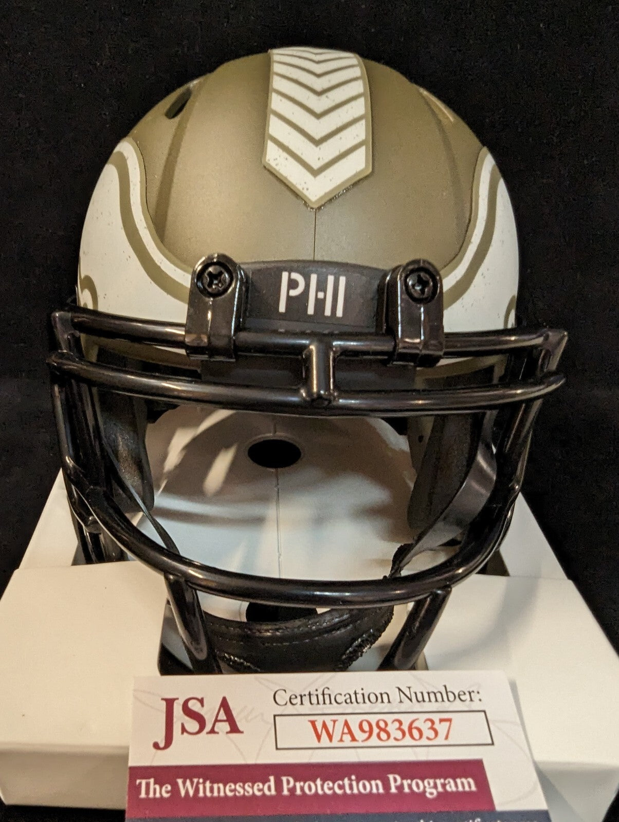 Philadelphia Eagles Nolan Smith Jr Autographed Signed Salute Mini Helmet Jsa Coa
