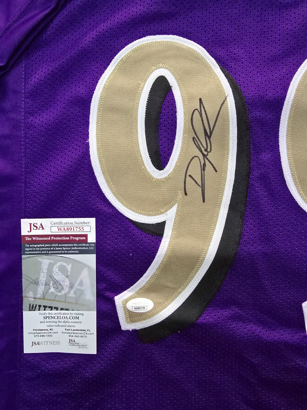 Baltimore Ravens Odafe Jayson Oweh Autographed Signed Jersey Jsa Coa  Old Gold